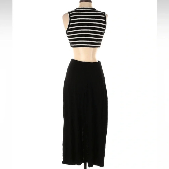 A.L.C. Cutout Maxi Dress Alejandro Black & White Striped Jersey Size XS - Picture 3 of 6